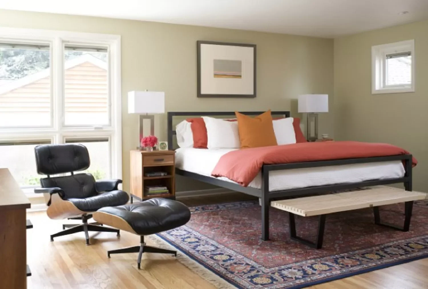 27 Stunning Midcentury Modern Bedroom Ideas That Will Transform Your Space 17 Add a Eames Lounge Chair