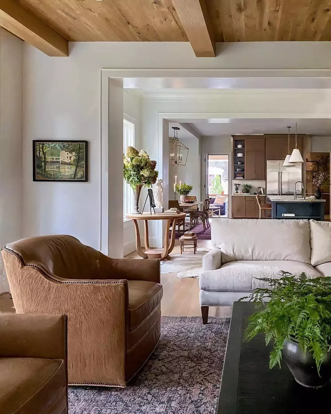 23 Stunning Wood Ceiling Ideas That'll Transform Every Room in Your Home 4 Add a Few Beams