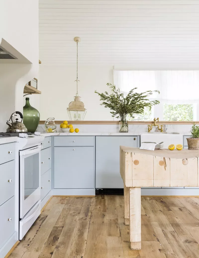 28 Charming Modern Cottage Kitchen Ideas That Bring Country Romance Home 4 Add a French Butcher Block