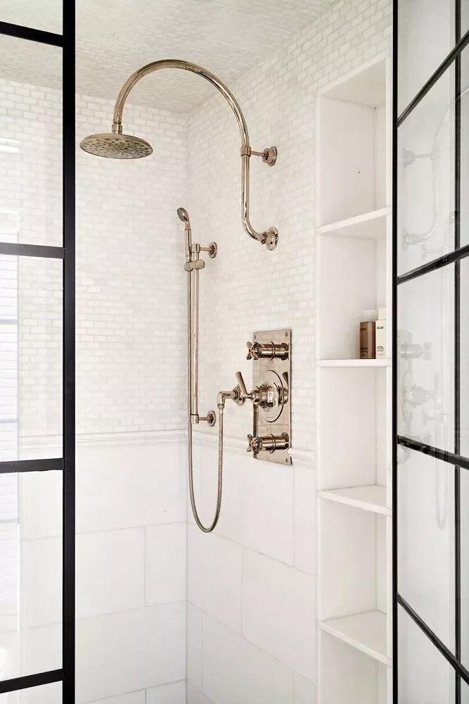 26 Beautiful Walk-In Shower Ideas to Transform Your Small Bathroom 14 Add a Grid Door