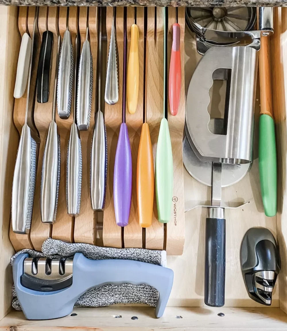58 Smart Kitchen Organization Ideas That Will Transform Your Space Into a Clutter-Free Haven Add a Knife Drawer