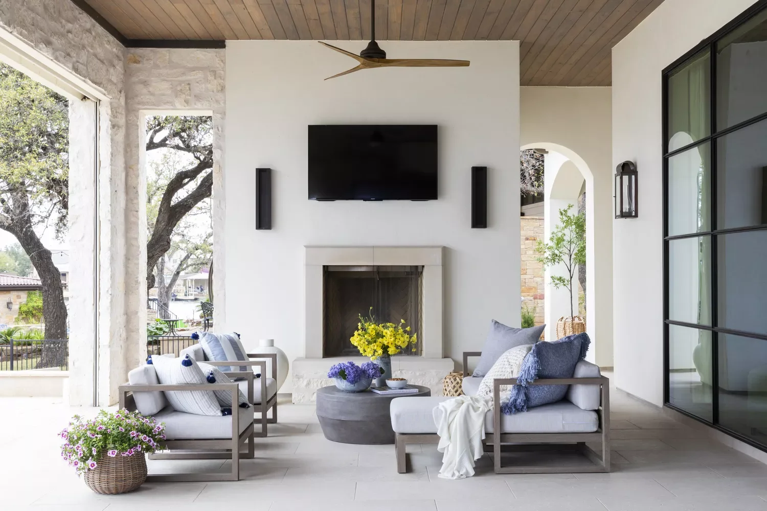 68 Stunning Patio Ideas That Will Transform Your Outdoor Space 53 Add a Media Center