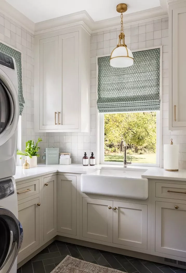 33 Contemporary Laundry Space Ideas for a Timeless Home Add a Pop of Color