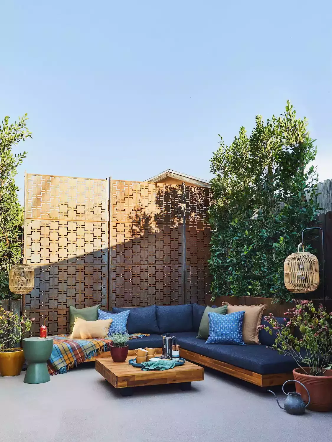 30 Budget-Friendly Ways to Transform Your Concrete Patio 28 Add a Privacy Screen