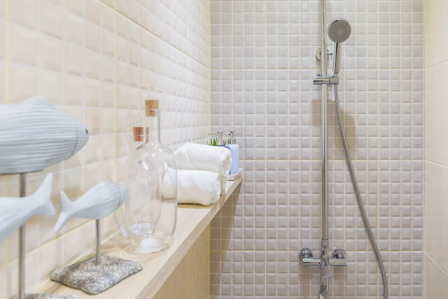 19 Brilliant Shower Storage Solutions That'll Transform Your Bathroom Add a Shelf Across the Shower Wall