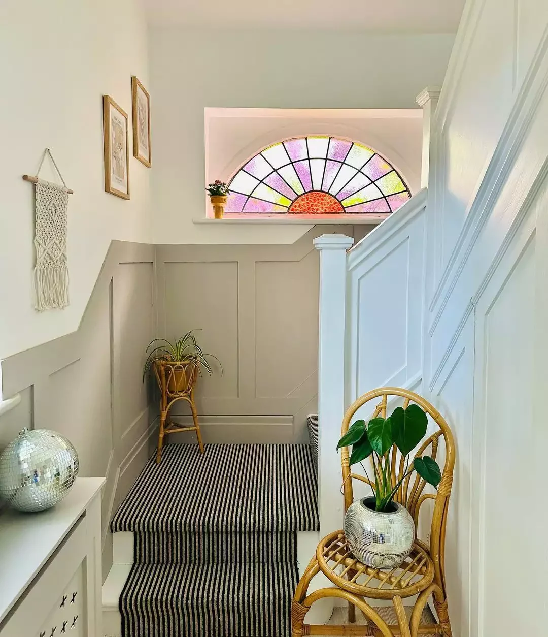 15 Beautiful Stained Glass Window Ideas to Transform Every Room in Your Home 4 Add a Surprise to the Stairwell