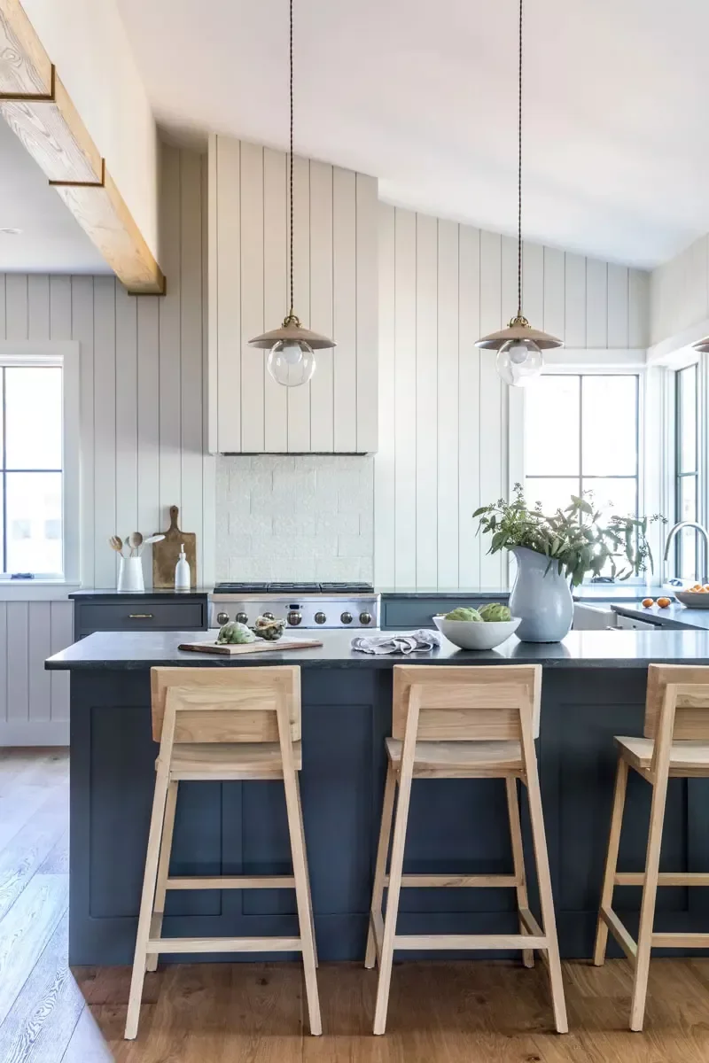 26 Stunning Navy Kitchen Cabinet Ideas That Will Transform Your Space 15 Add a Touch of Gray