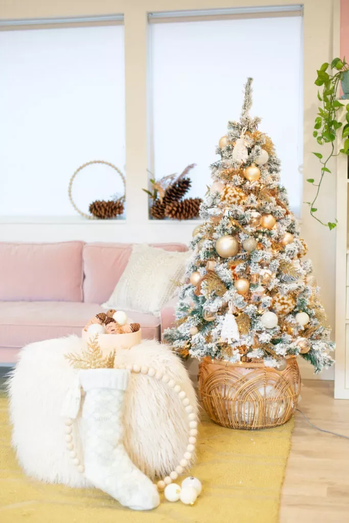 27 Stunning Flocked Christmas Tree Ideas That Transform Your Holiday Decor 24 Add a Tree Collar or Skirt