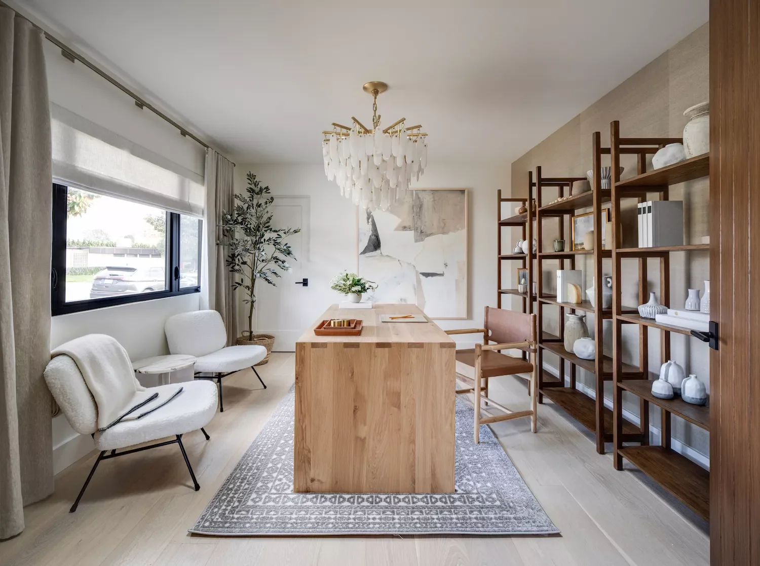 67 Stylish Modern Home Office Ideas That Make Working From Home a Joy Add a Wall of Shelving