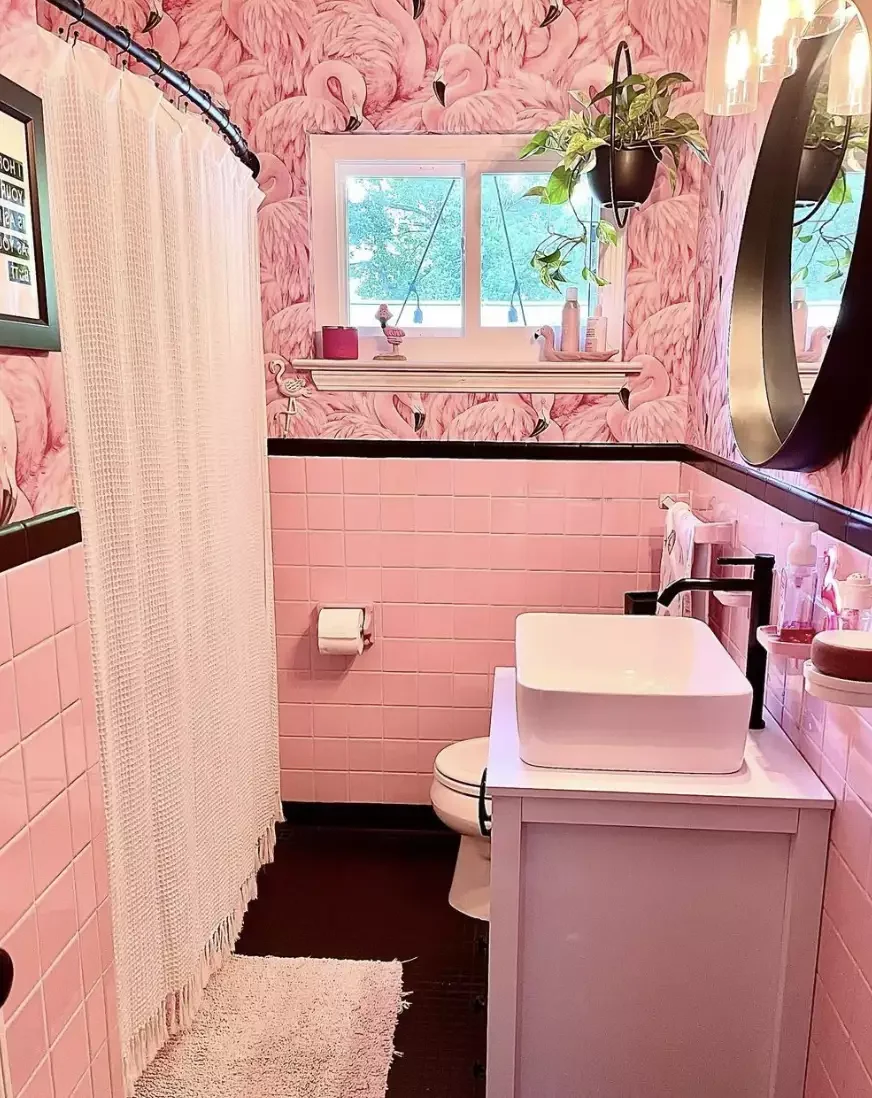40 Stunning Pink Bathroom Ideas That Balance Playfulness with Elegance 39 Add an Instagrammable Touch