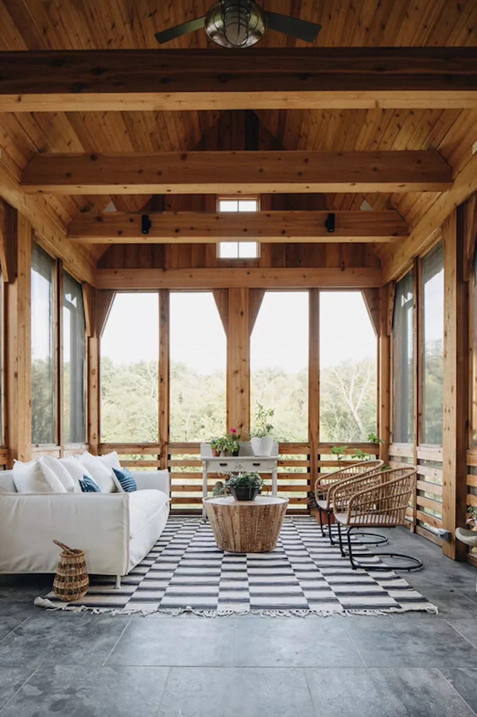 62 Stunning Screen Porch Ideas to Create the Perfect Indoor-Outdoor Retreat Add an Outdoor Porch Rug