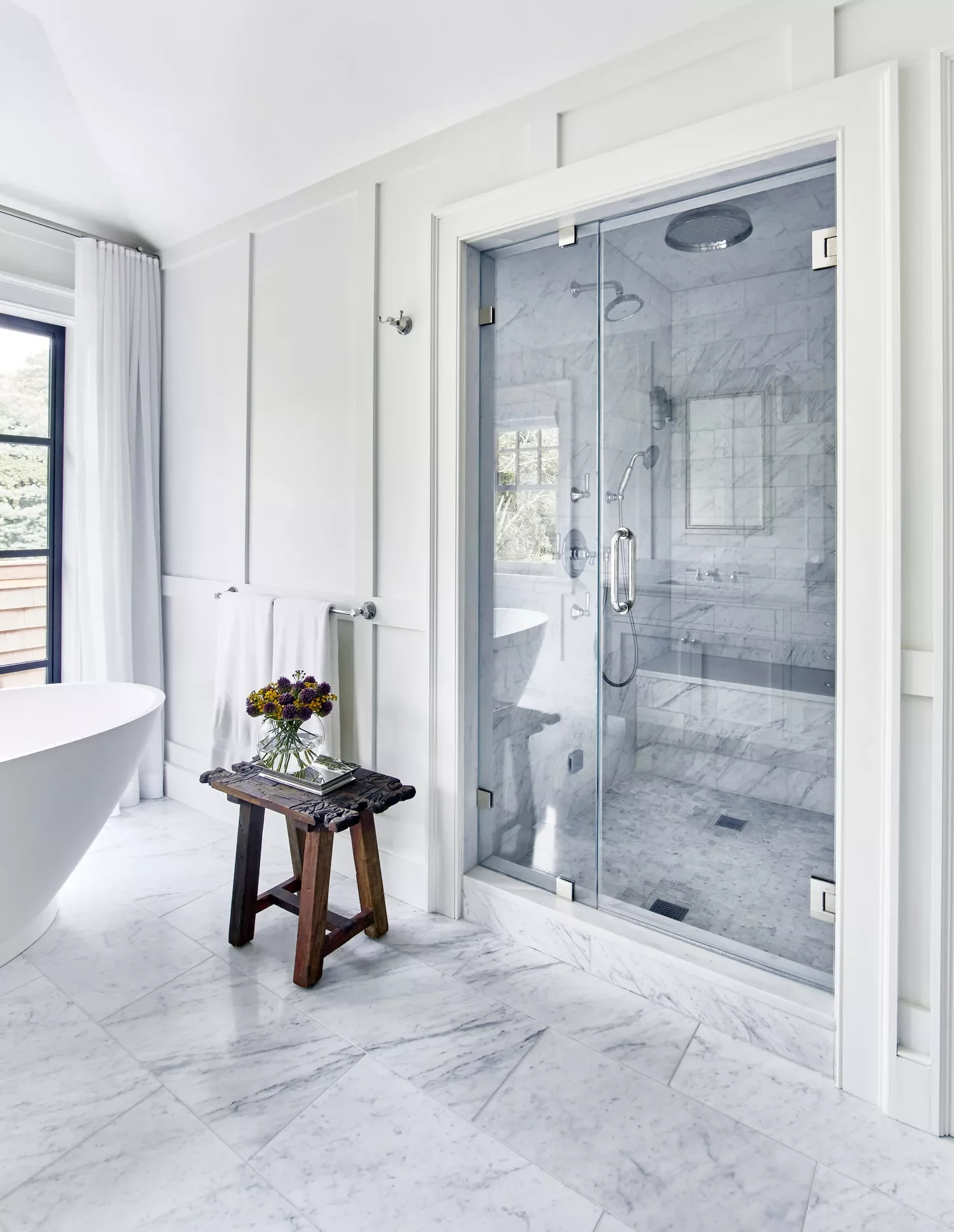 50 Luxurious Bathroom Ideas to Create Your Perfect Self-Care Sanctuary 22 All-Marble Shower