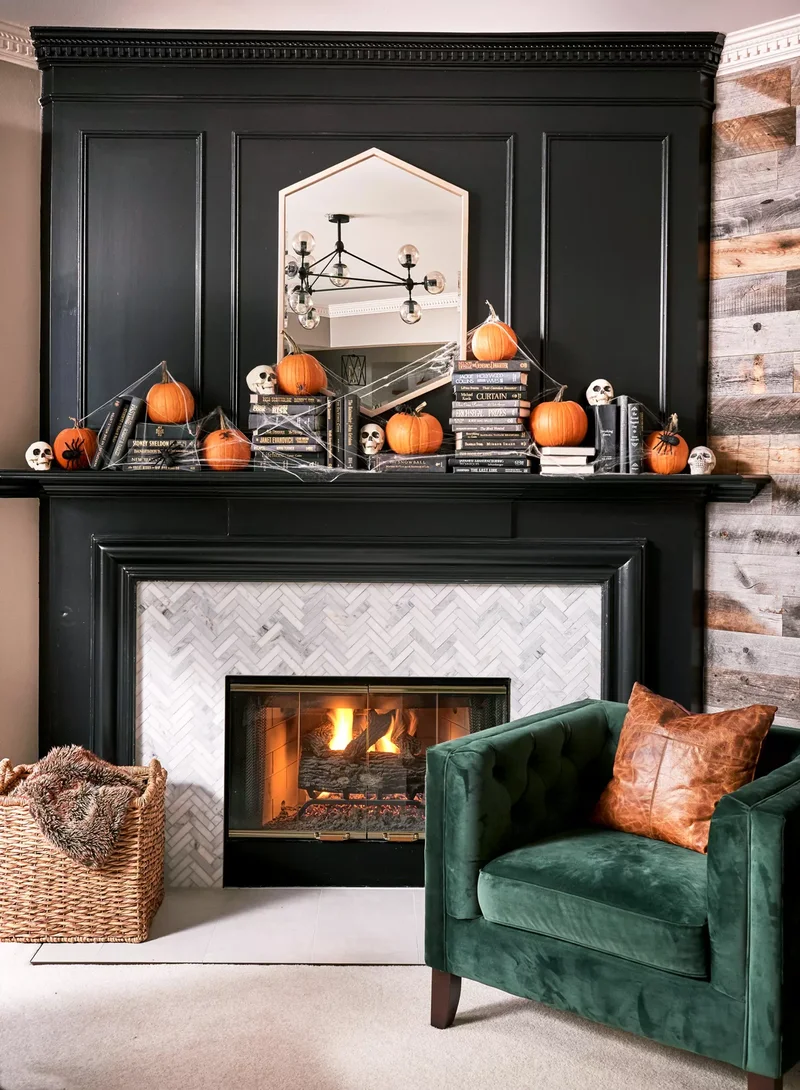 48 Fall Mantel Decorating Ideas For Seasonal Style 42 Among the Stacks