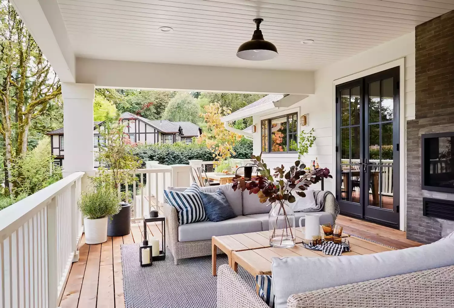 35 Stunning Front Porch Ideas That'll Transform Your Outdoor Welcome Anchor Seating With a Rug
