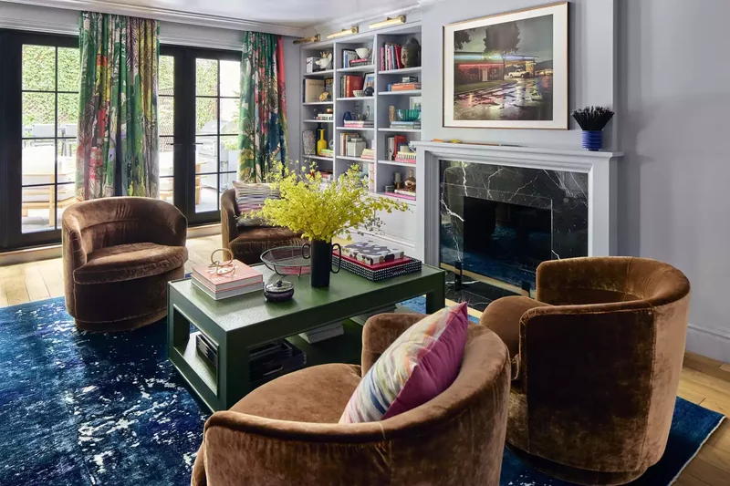 50 Beautiful Fireplace Ideas for Cozy, Elegant Spaces 22 Anchor a Colorful Space