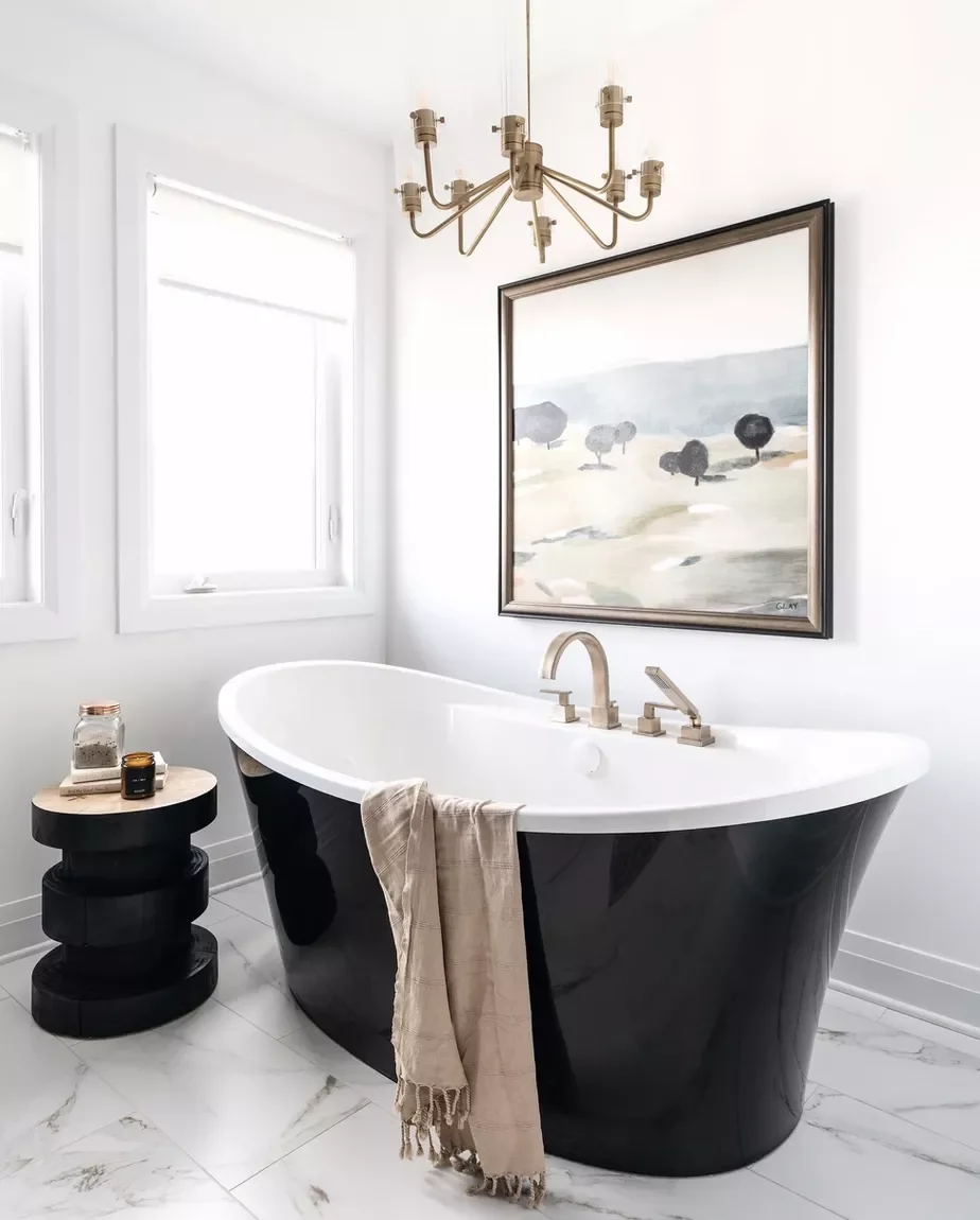 30 Bathroom Wall Decor Ideas That Refresh Your Space This Year Anchor the Tub With Artwork