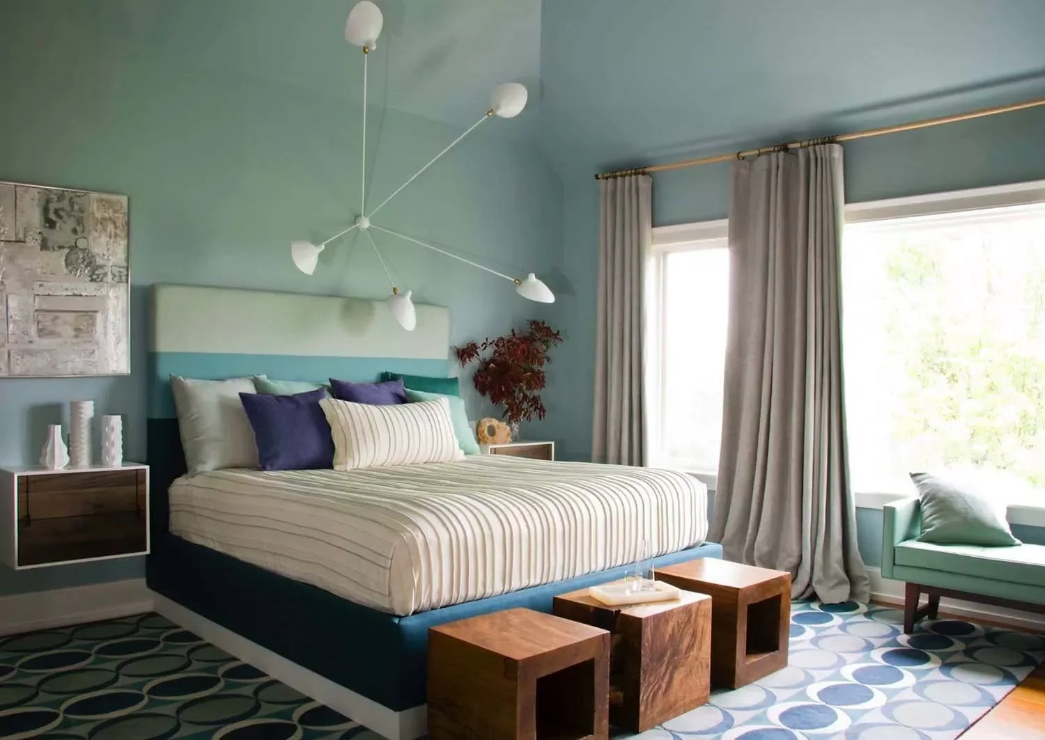 72 Contemporary Bedroom Design Ideas That Transform Your Space Angular Light Fixtures