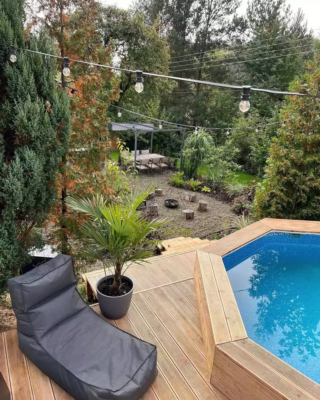14 Stunning Pool Lighting Ideas That Will Transform Your Backyard Oasis 7 Arrange String Lights Diagonally