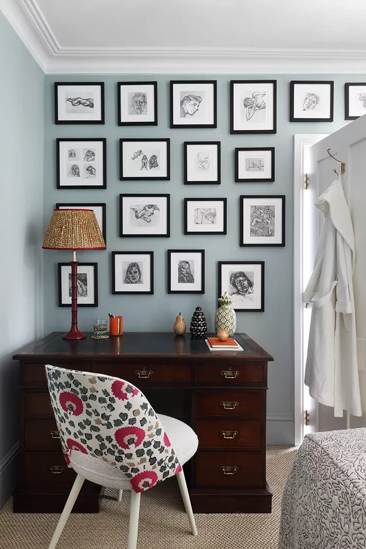 45 Creative Home Office Decorating Ideas That Transform Your Workspace Arrange a Gallery Wall