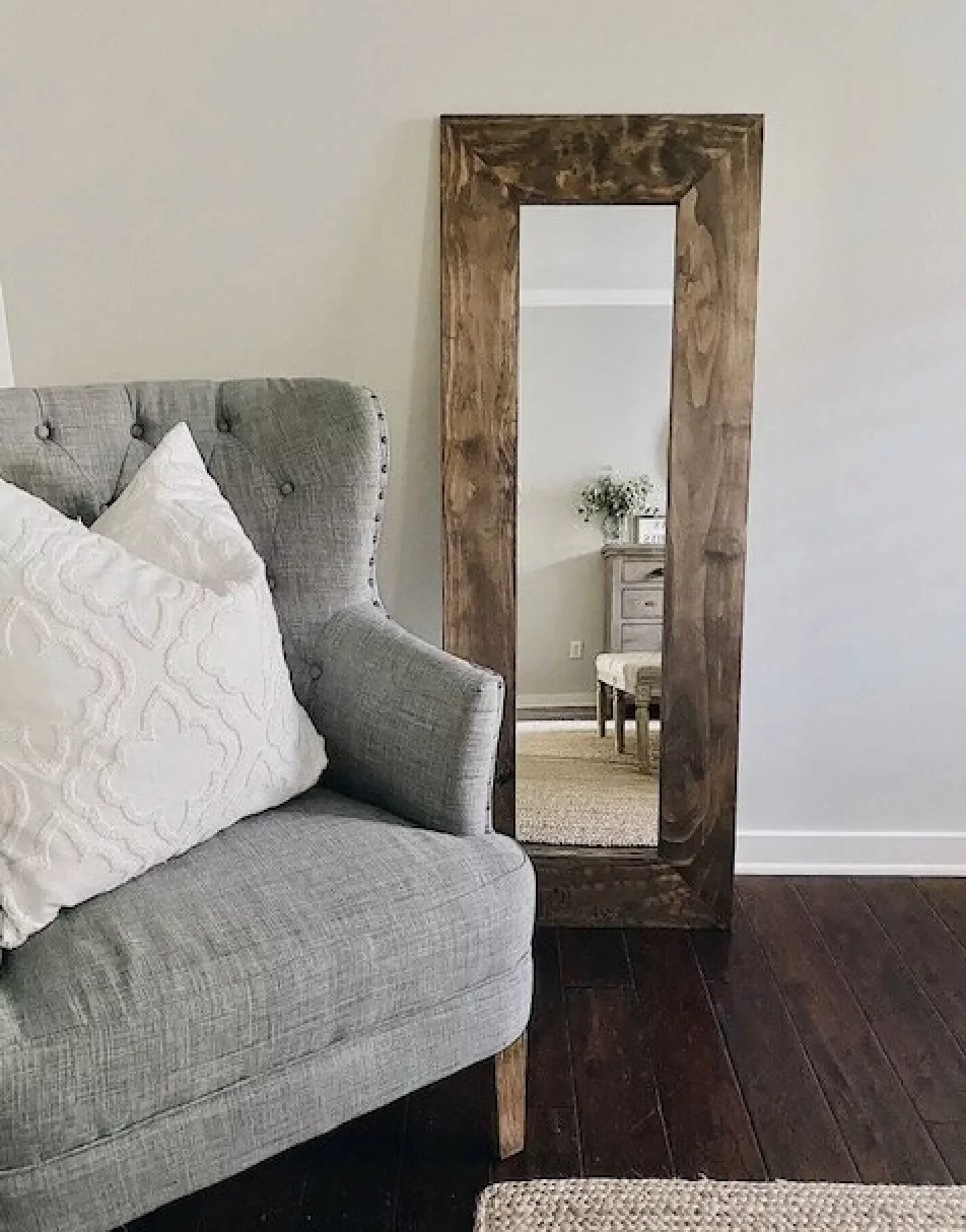 26 Creative DIY Mirror Frame Projects That Will Transform Your Space Assemble a DIY Rustic Full-Length Mirror Frame