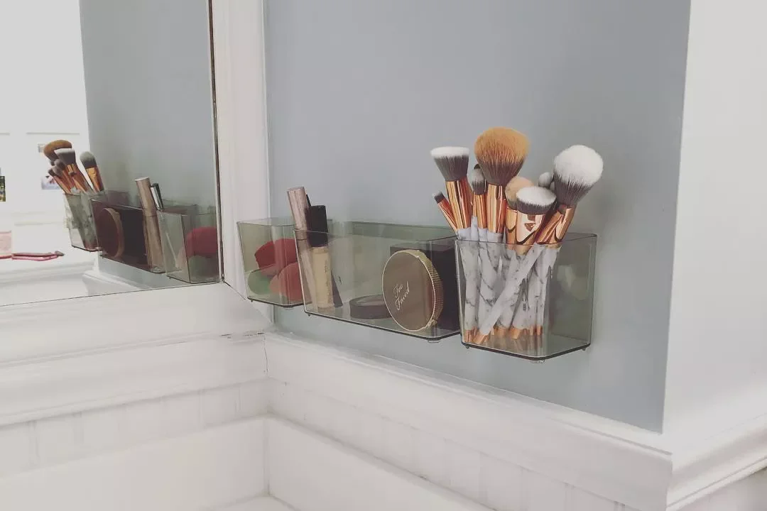 35 Brilliant Bathroom Organization Ideas That Will Transform Your Space Instantly Attach Everyday Makeup to the Wall