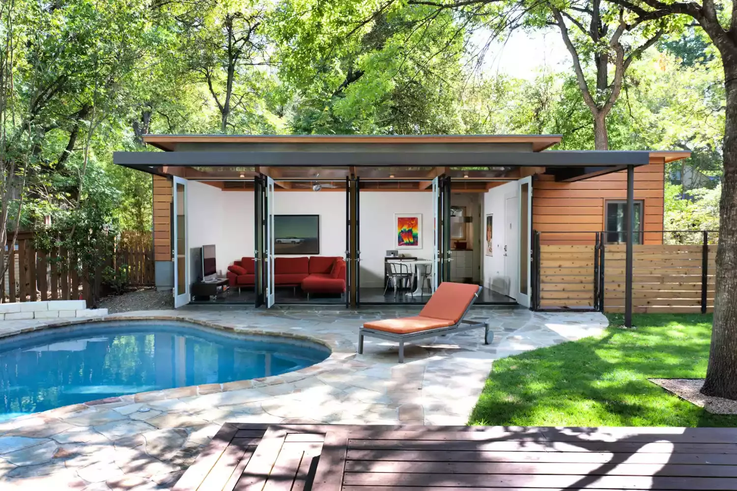 21 Inviting Guest House and Cottage Designs That Welcome Everyone 17 Austin Pool House