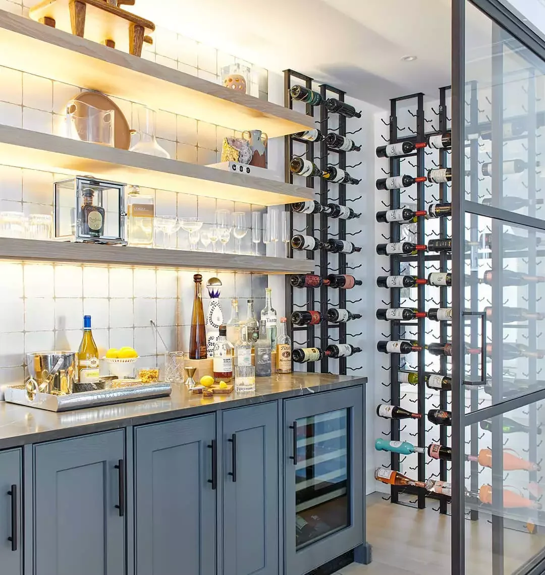 75 Stunning Home Bar Ideas to Transform Your Space Into an Entertainment Haven 48 Backlight the Bar Shelves