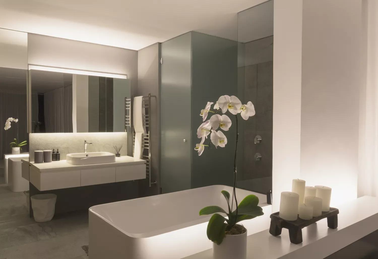 53 Modern Bathroom Ideas That Will Transform Your Space 52 Backlighted Mirror