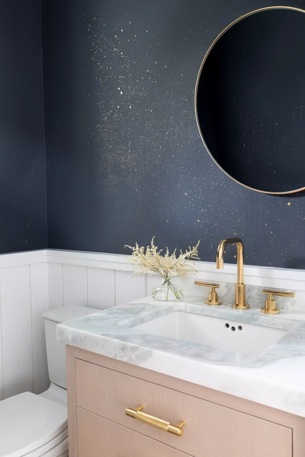 35 Creative Shiplap Half Wall Ideas That Transform Every Room 27 Balance Whimsical Wallpaper