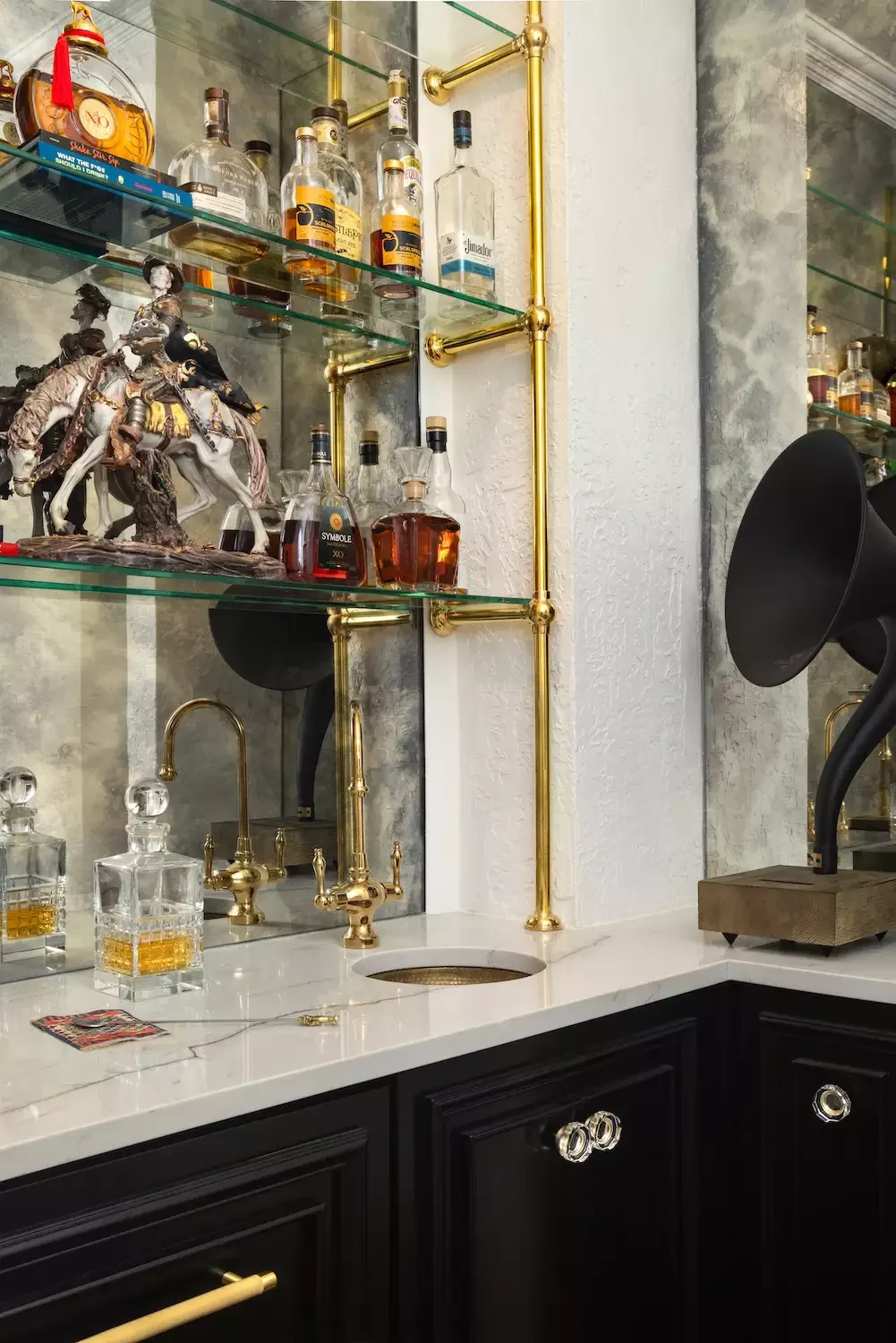 41 Stylish Bar Shelf Ideas That Will Transform Your Home Bar 13 Bar Shelf With Mirror