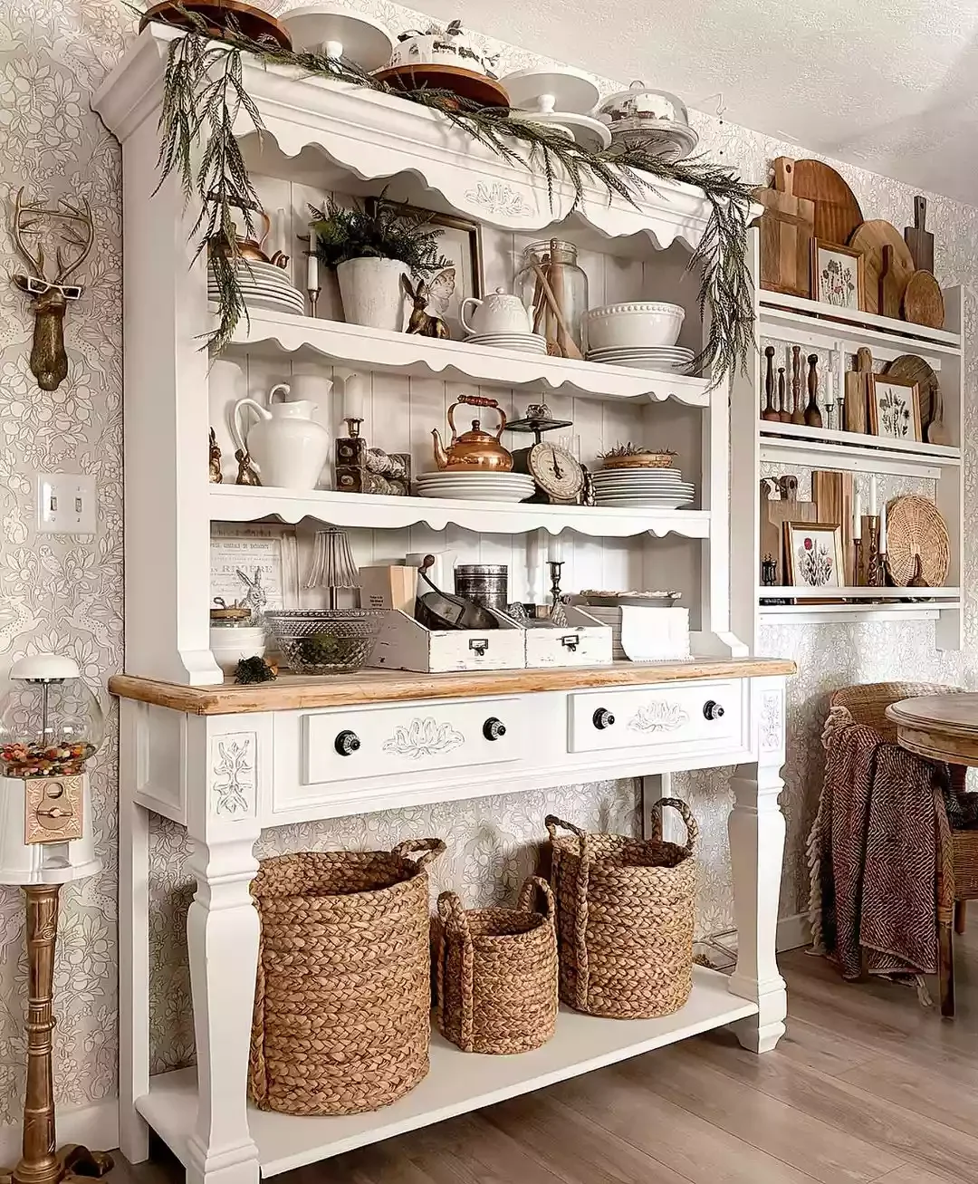 68 Charming Farmhouse Kitchen Ideas That Never Go Out of Style Baskets All Over in Farmhouse Kitchen