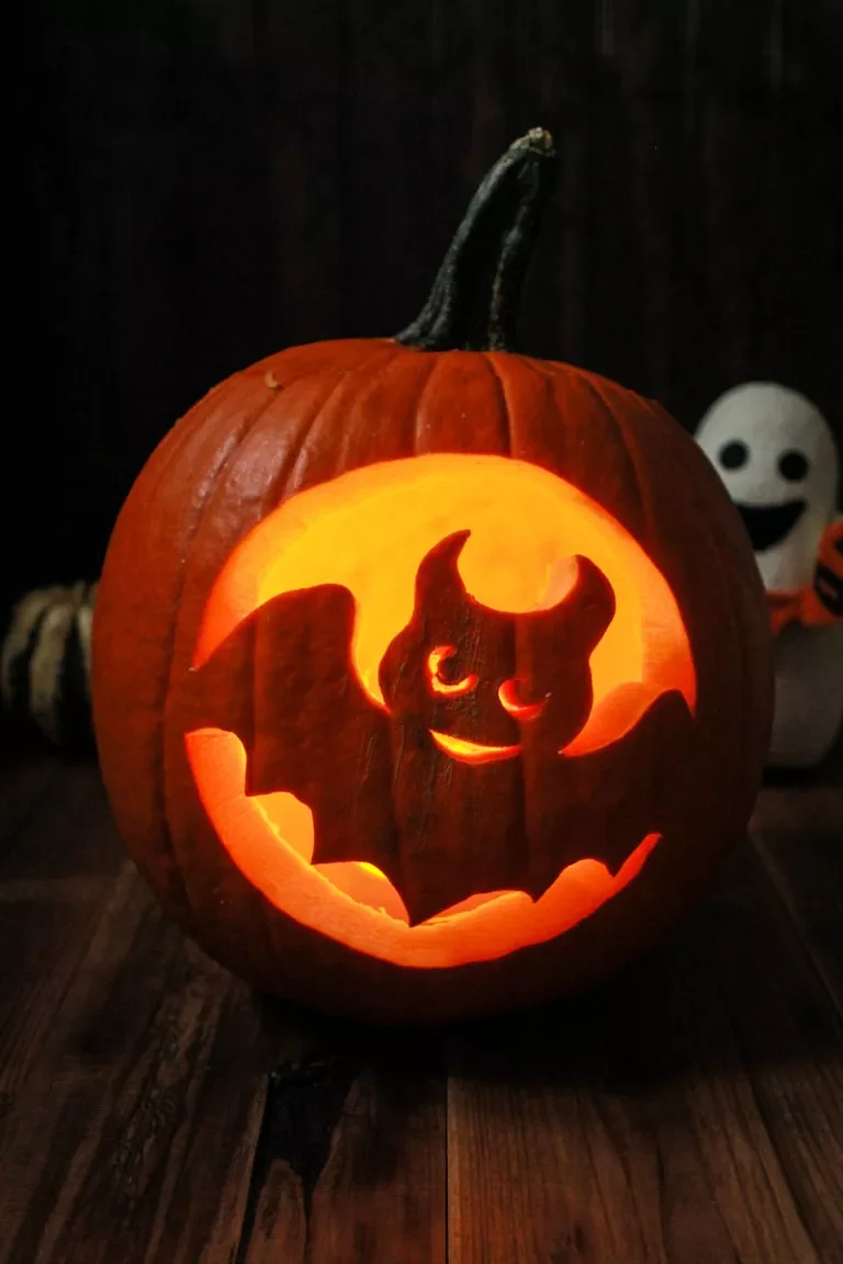 77 Creative Pumpkin Carving Ideas That'll Transform Your Fall Decorating Game 18 Batty Pumpkin