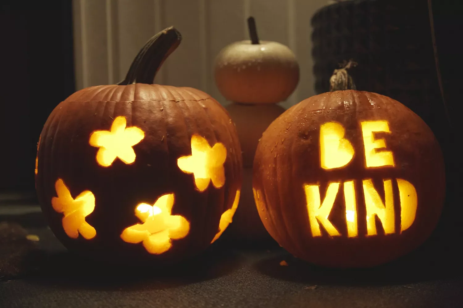 77 Creative Pumpkin Carving Ideas That'll Transform Your Fall Decorating Game 34 Be Kind Pumpkin