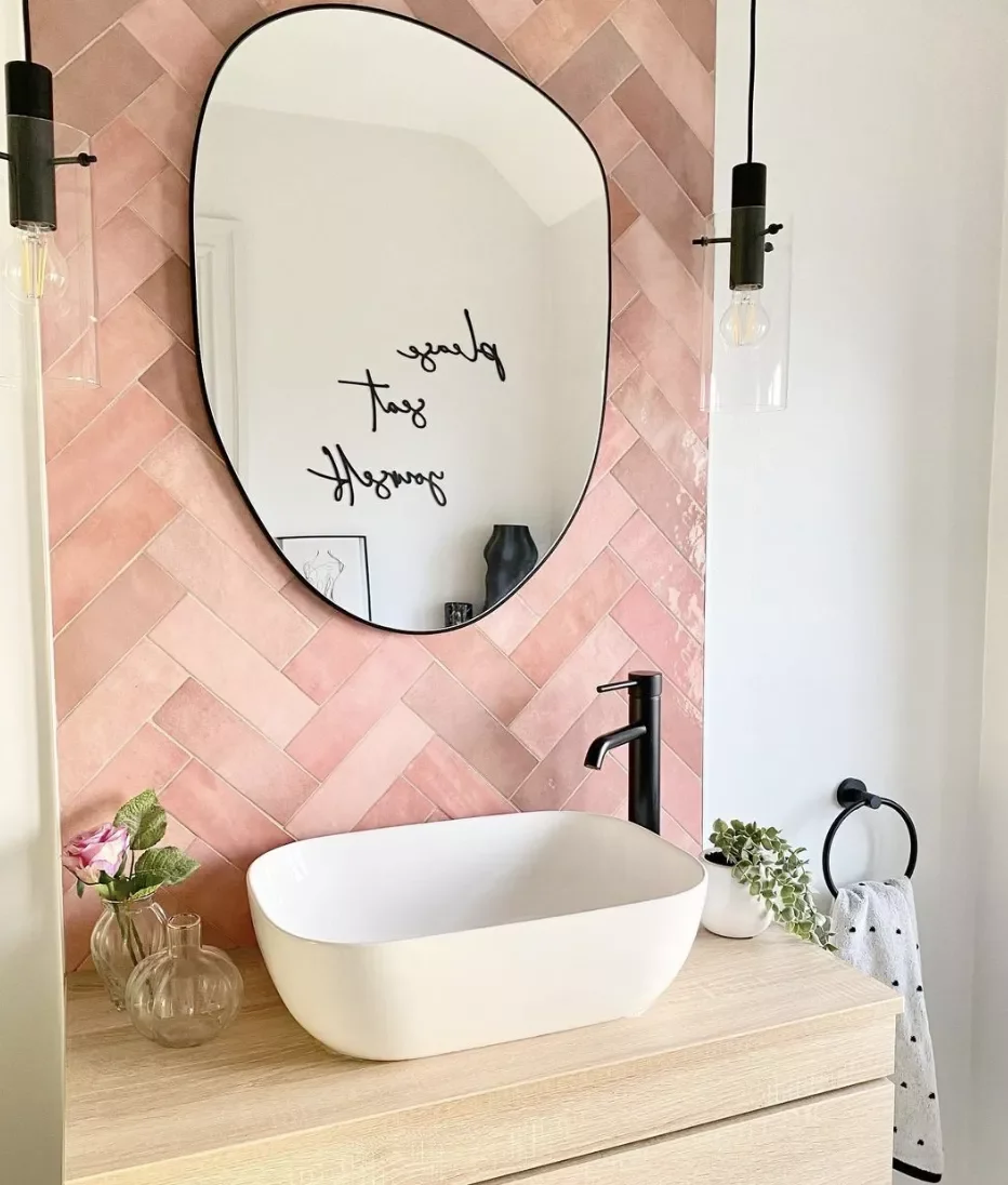 40 Stunning Pink Bathroom Ideas That Balance Playfulness with Elegance 18 Beautify Your Backsplash