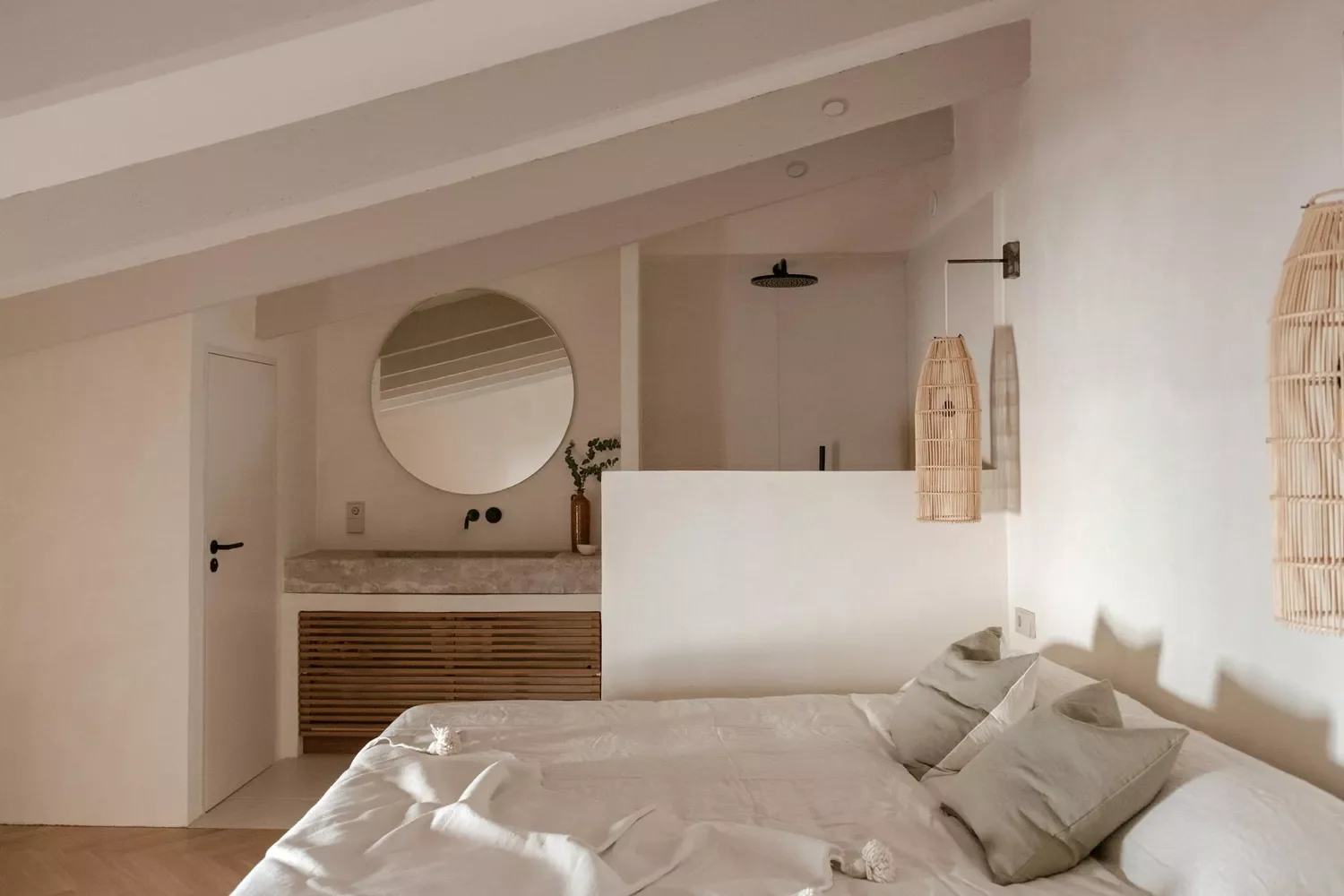 21 Creative Half Wall Ideas to Transform Your Home's Style 16 Bedroom En Suite Pony Wall
