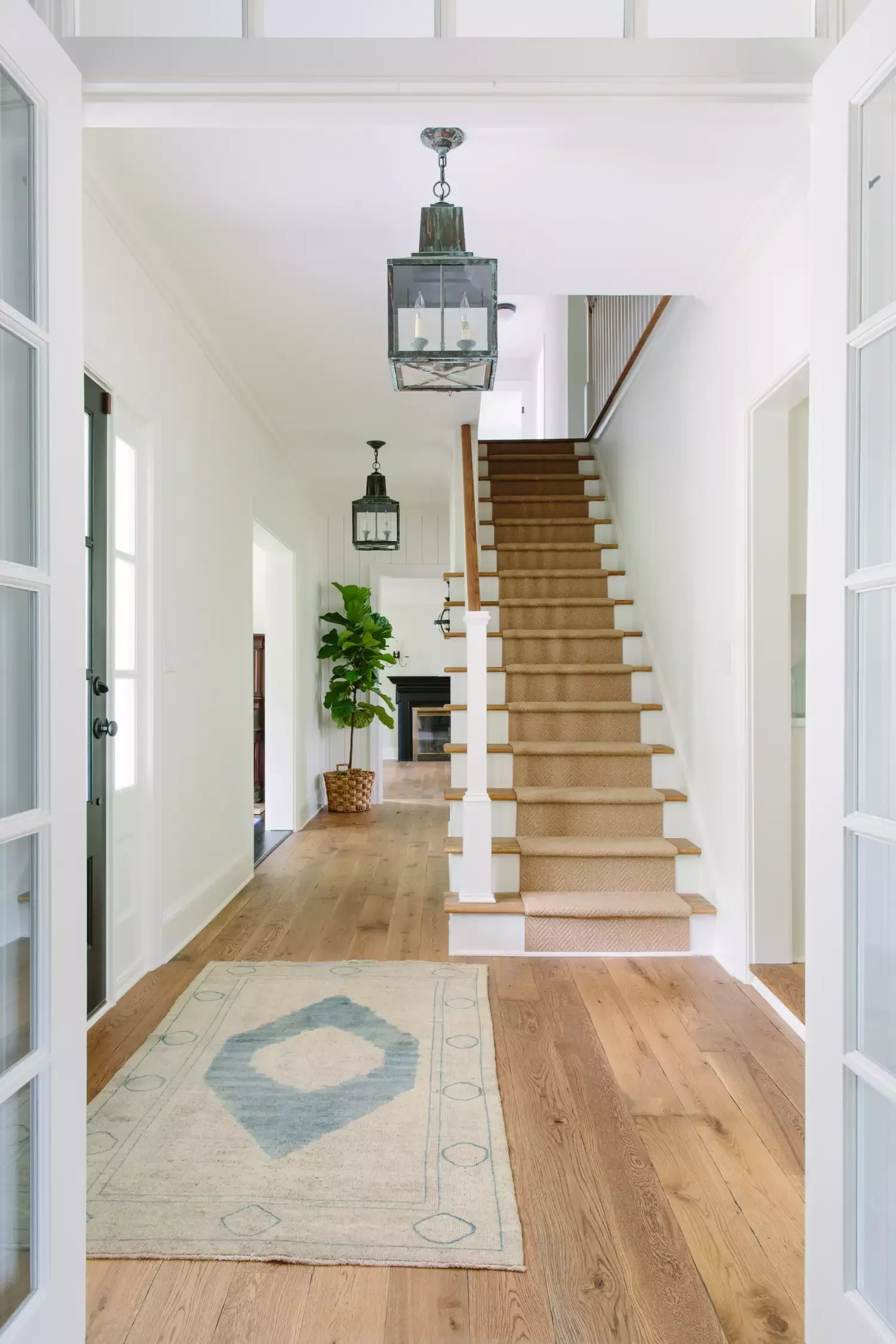 35 Stunning Stair Runner Ideas That Transform Your Home's Style and Comfort 33 Beige Stair Runner