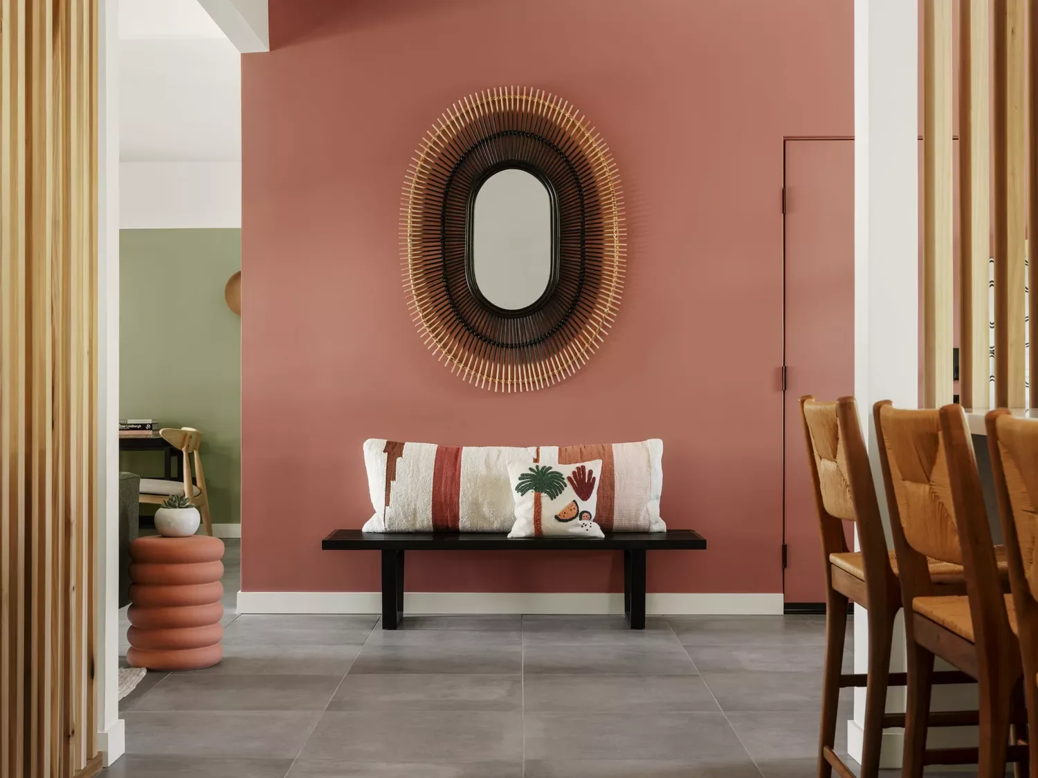 28 Welcoming Entryway Bench Ideas That'll Transform Your Home's First Impression 17 Bench With an Oversized Lumbar Pillow