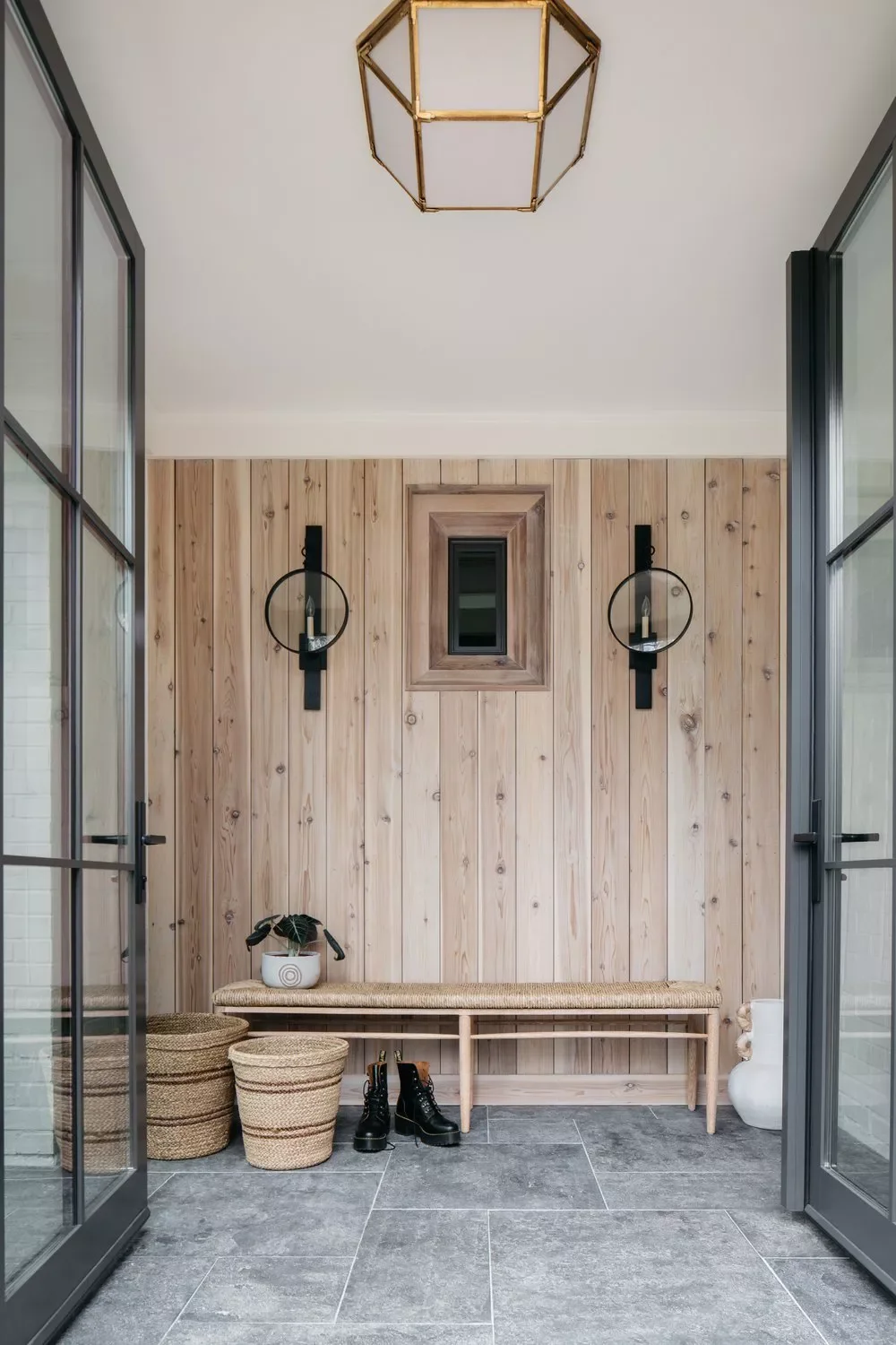 28 Welcoming Entryway Bench Ideas That'll Transform Your Home's First Impression 24 Bench in Front of an Accent Wall