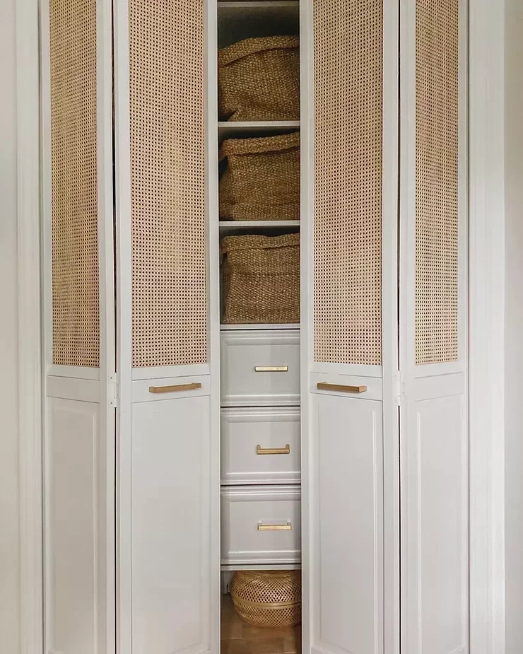 26 Creative DIY Closet Door Makeovers That Transform Your Space 27 Bifold Cane Closet Doors