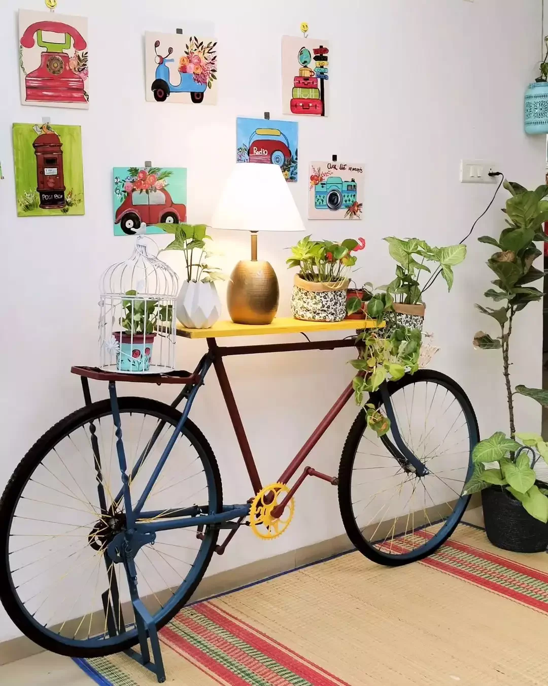 72 Budget-Friendly DIY Home Decor Ideas for Every Skill Level Bike Display