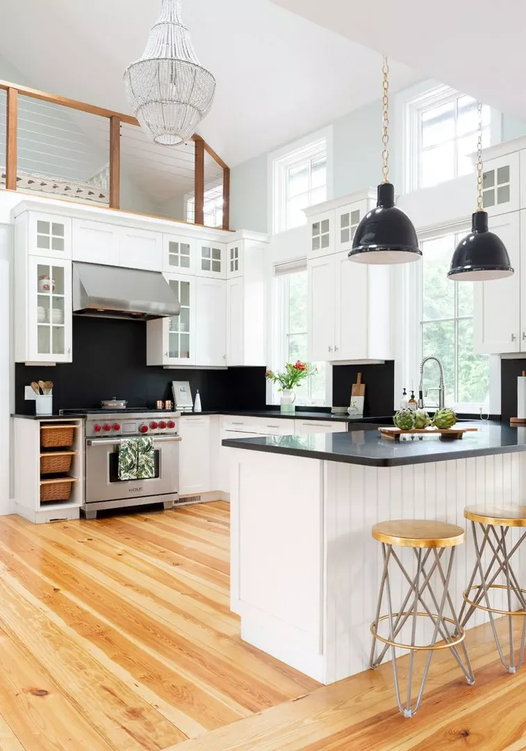 30 White Kitchen Cabinet Ideas That Will Always Be in Style Black Backsplash