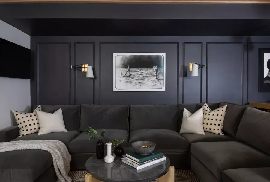 39 Bold Black Living Room Ideas That Will Transform Your Space Into Something Extraordinary 26 Black Basement Lounge