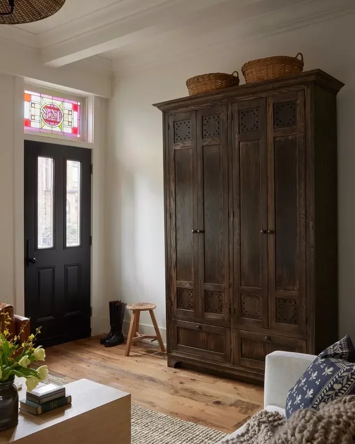 35 Stunning Black Door and White Trim Combinations That Create Perfect High-Contrast Drama 33 Black Door + Stained Glass