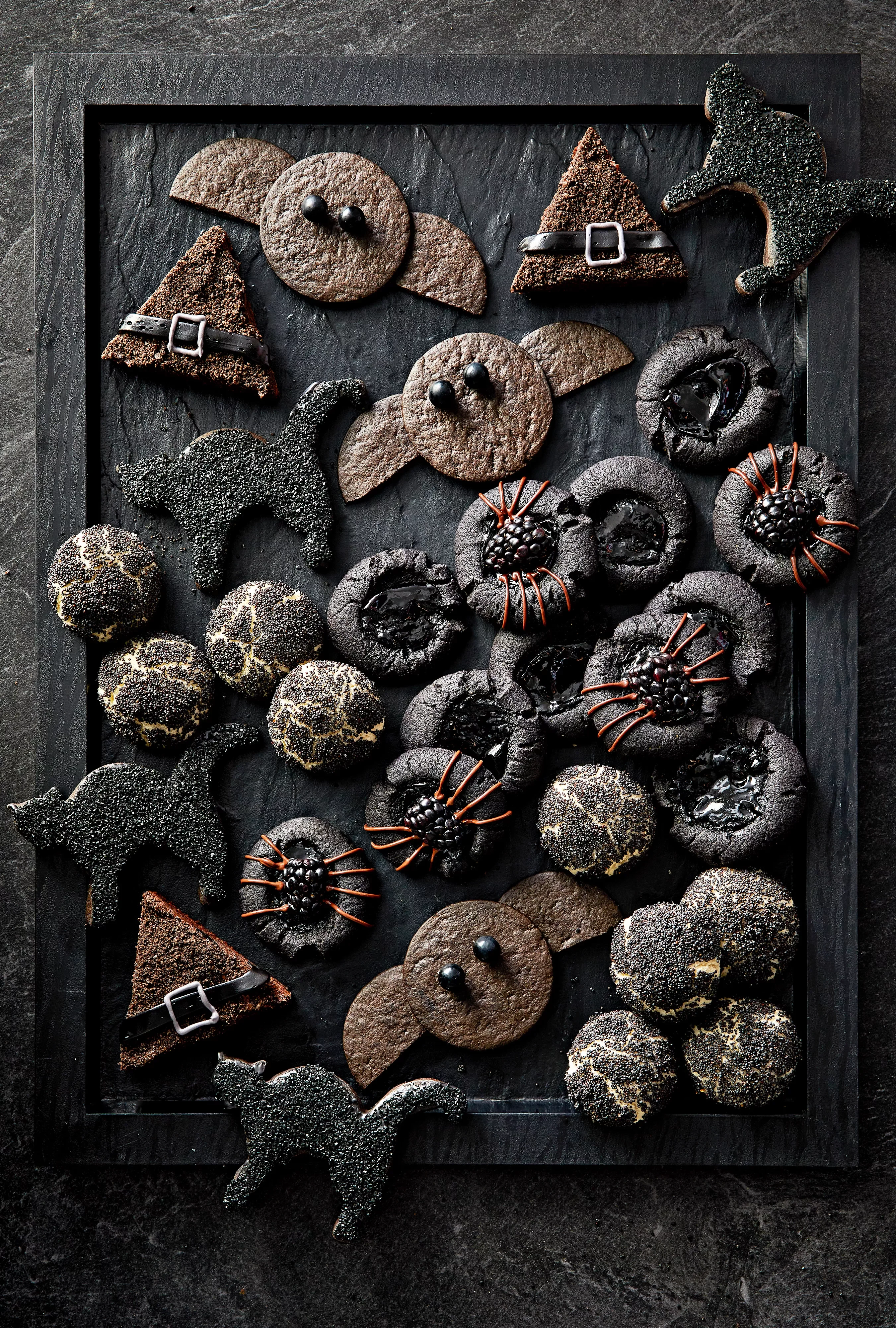 23 Spooky Halloween Charcuterie Board Ideas to Inspire You 22 Black Halloween Charcuterie Board