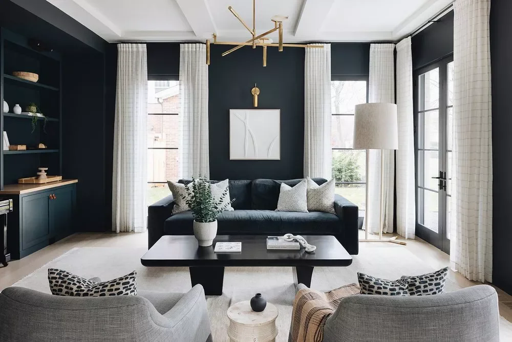 39 Bold Black Living Room Ideas That Will Transform Your Space Into Something Extraordinary 23 Black With Brass Accents