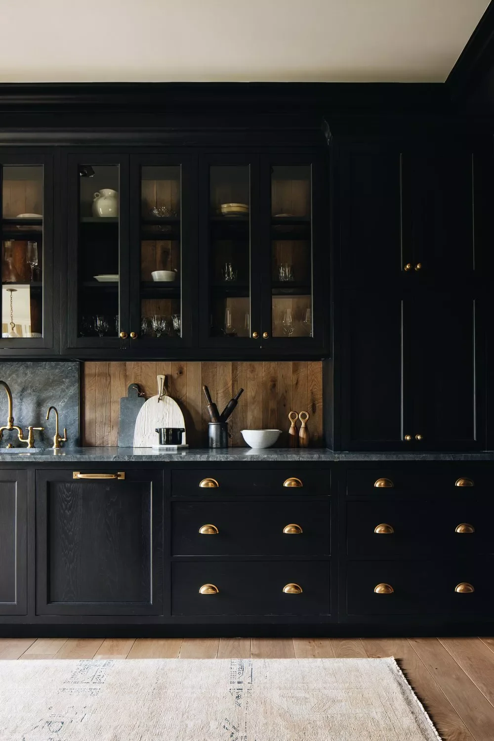43 Butler's Pantry Ideas That Transform Your Kitchen Storage Into Stylish Function Black and Gold Butler's Pantry