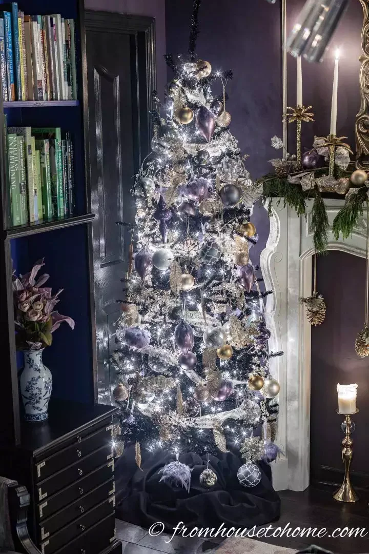 22 Stunning Black Christmas Tree Ideas That Will Transform Your Holiday Decor 5 Black and Purple Tree