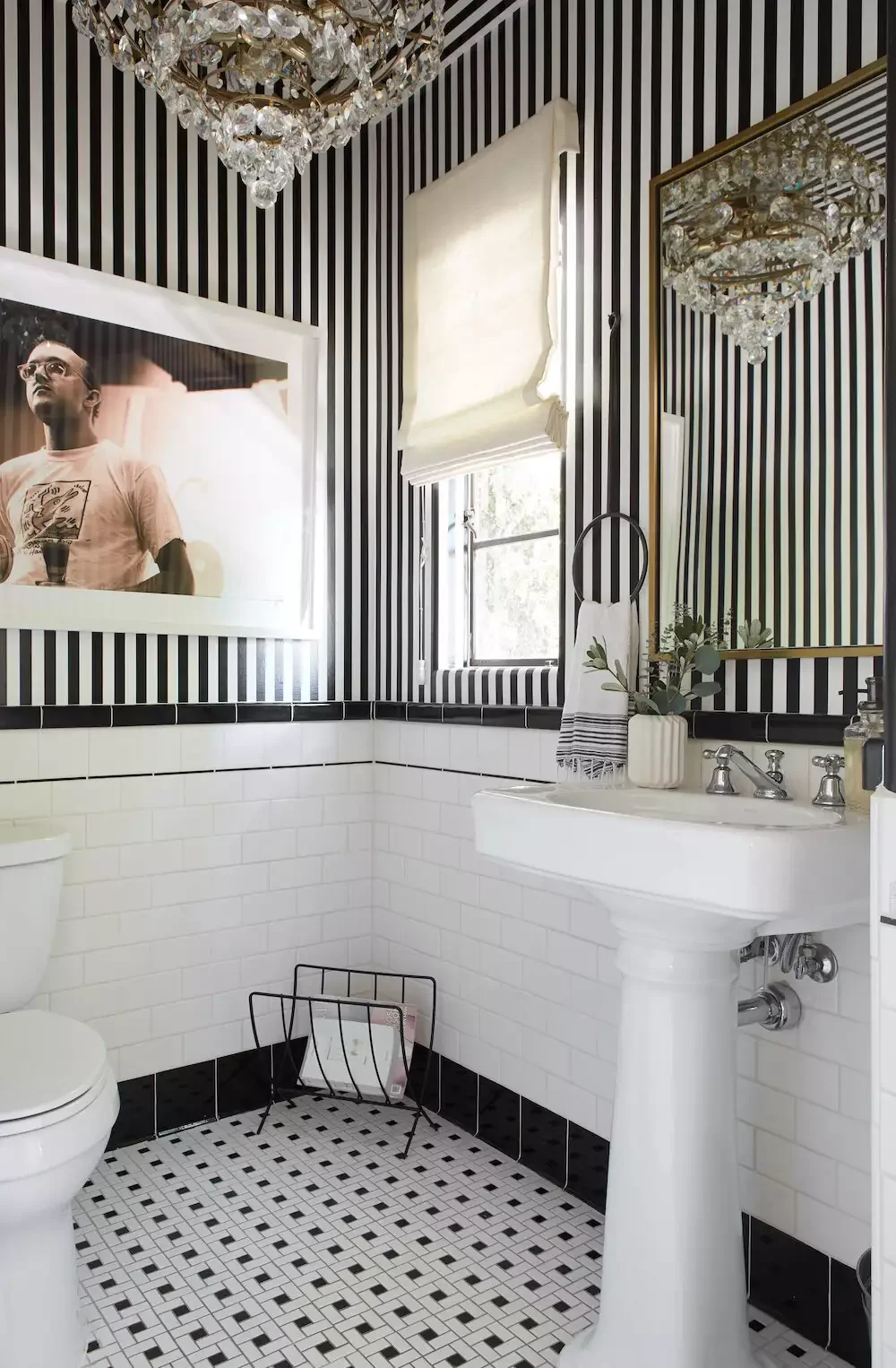 30 Stunning Bathroom Wainscoting Ideas That Transform Any Space 12 Black-and-White Wainscoting