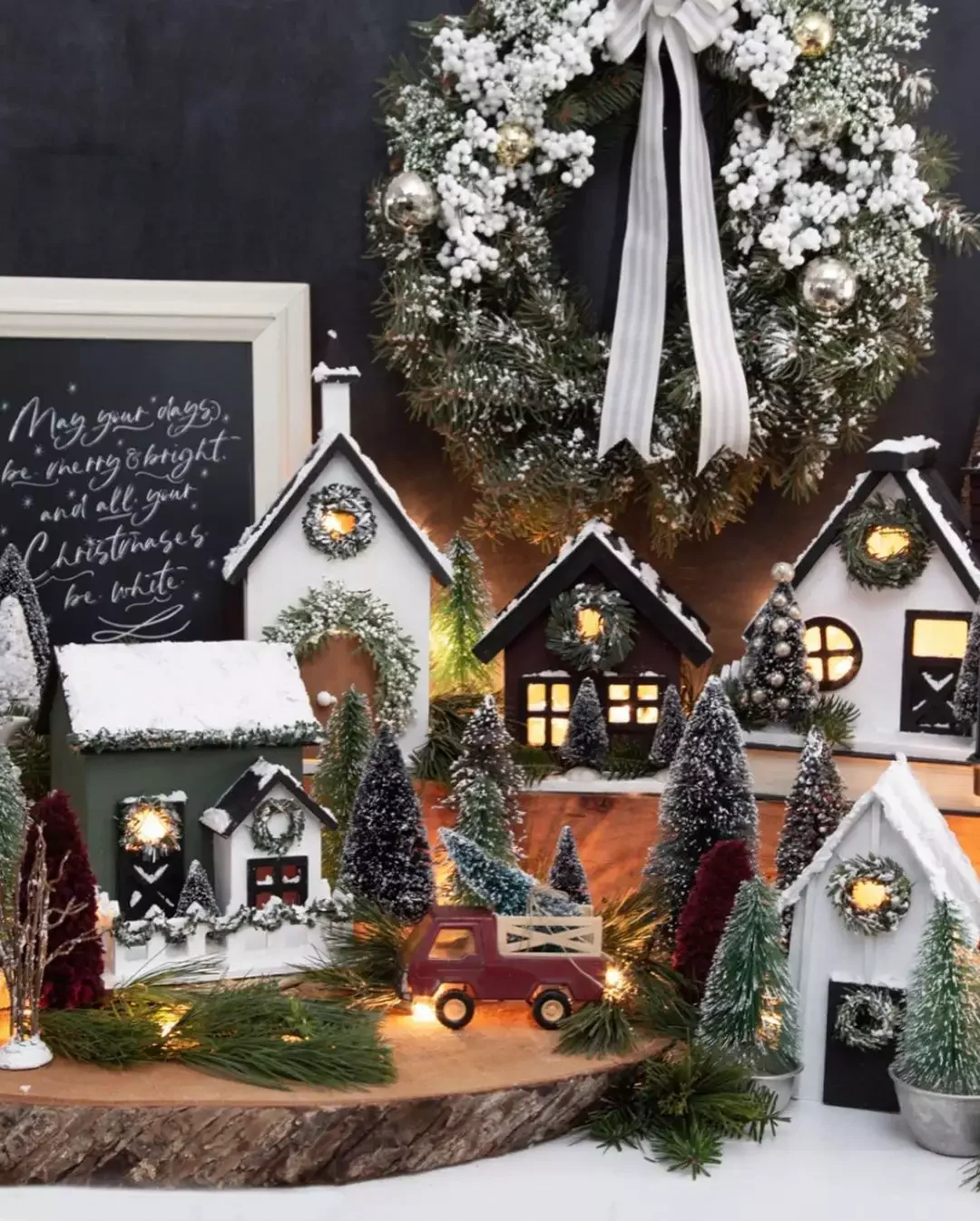 20 Magical Christmas Village Display Ideas That Will Transform Your Home Into a Winter Wonderland 10 Black and White