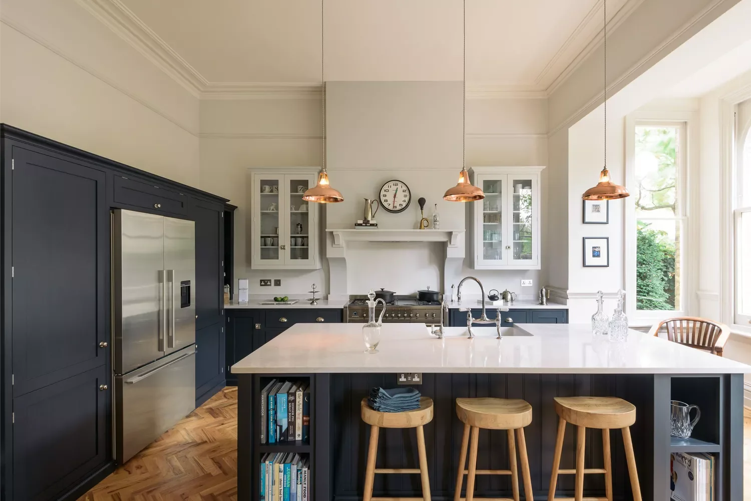 32 Stunning Blue Kitchen Design Ideas That Will Transform Your Space Blue Built-In Cabinets